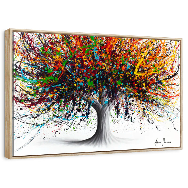 Arbre Festival, Cadre flottant en bois naturel, 37 po x 25 po
