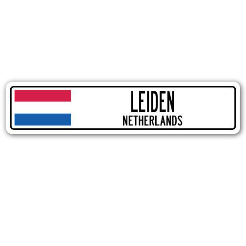 Plaque de rue en aluminium, Leyde, Pays-Bas, H 4 po x l 18 po x P 1 po