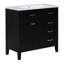 Meuble-lavabo 36 po avec lavabo, armoire de salle de bain avec tiroirs, structure solide et panneau de fibres à densité moyenne-73311546