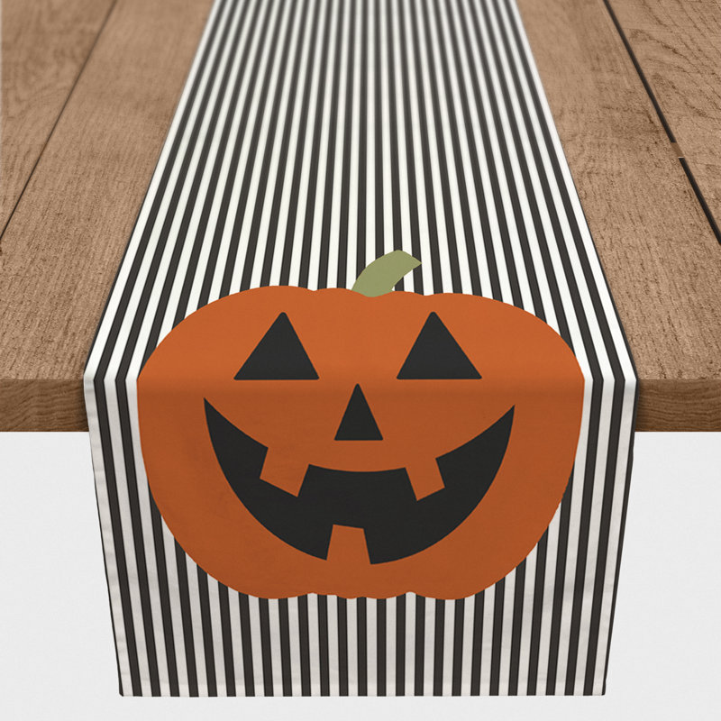 Timpano Striped Halloween Table Runner, 90" L x 16" W