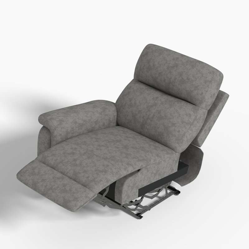Left Armrest Power Recliner with Adjustable Headrest & Lumber Support, Gray