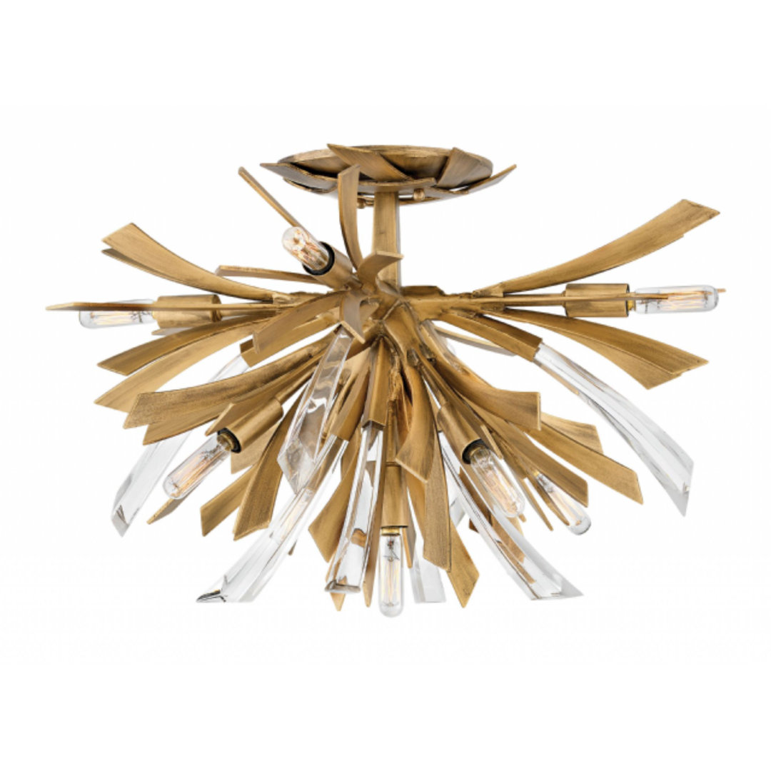 Vida 24" Nine-Light Modern Semi-Flush Mount Ceiling Light w/ Crystal Accents Fredrick Ramond