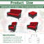 Ensemble de meubles de patio 6 pièces en osier avec coussin rouge 6 pièces-1620798896