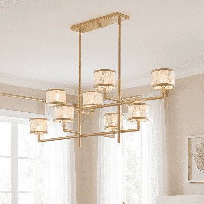  Mariquita 8-Light Chandelier in Spun Gold by Breegan Jane