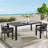 Tahoe Rectangular Outdoor Patio Aluminum Dining Table In Gray