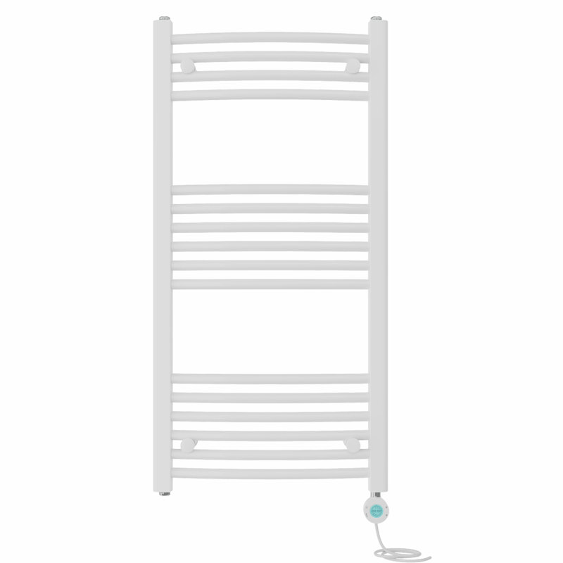 Curved Towel Rail Heated Towel Rails, 100cm H x 50cm W x 5.2cm D, White