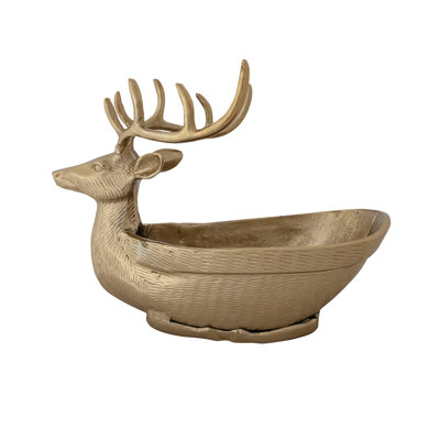 Gold Cast Reindeer Bottle Holder