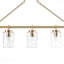 Lustre - configuration 5 lumières, conception linéaire, abat-jour en verre texturé