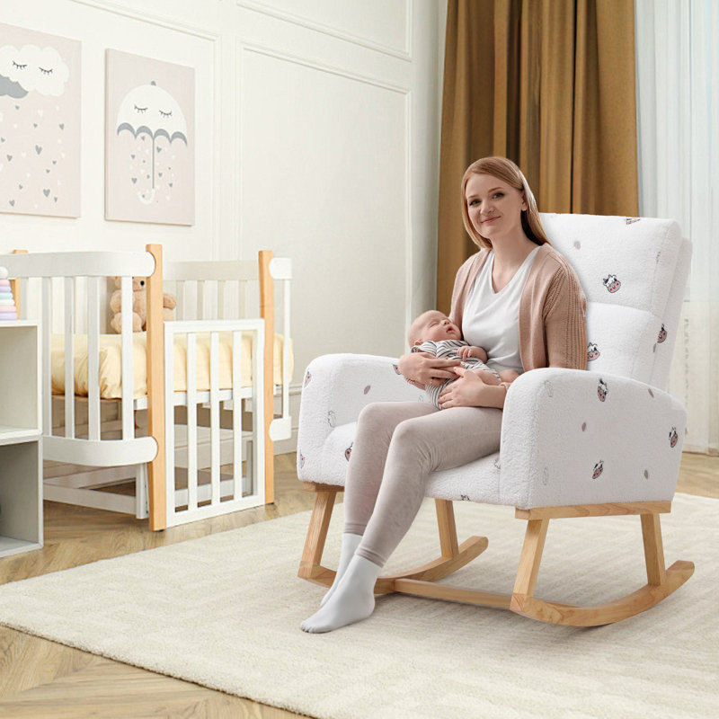 Fauteuil oscillant Teddy, Blanc
