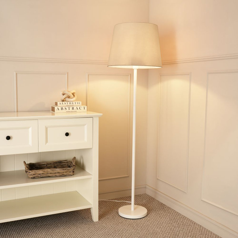 Rinnah 148cm Matte Traditional Floor Lamp, Beige