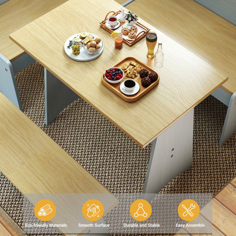 Ensemble de coin-repas 3 pièces Modern Modern, Brun / Gris
