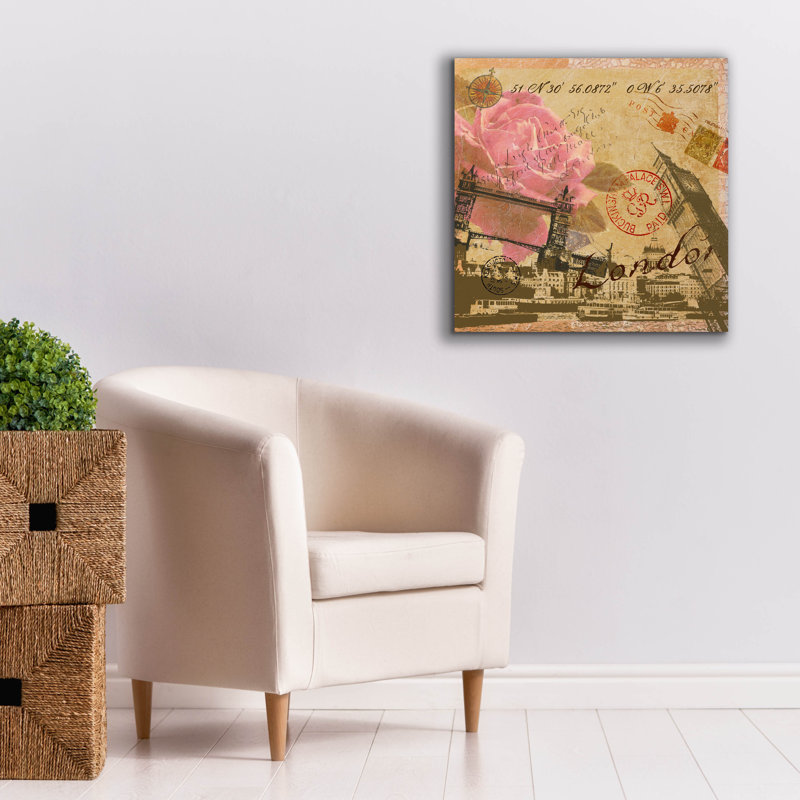 Latitude et latitude, voyage à Londres, par Art Licensing Studio, art mural sur toile, 26 po x 26 po