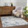 Liverii Abstract Design Modern Blue Area/Beige Rug