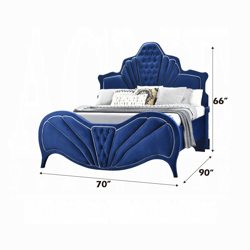 Grand lit Dante, Bleu foncé, Grand