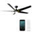 62" Lucid 5 - Blade Outdoor/Indoor Smart Standard Ceiling Fan with Remote Control and LED Light Kit Included, Works With Alexa and iOS or Android App-82984180