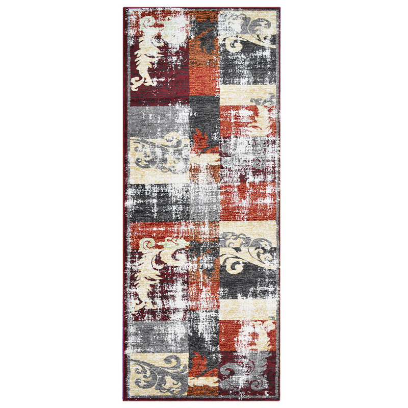 Housel Area Rugs for Living Room: Washable Rug Vintage - Abstract Machine Woven Heatset Polypropylene Area Rug : Multicolor -Living room rugs | Machine Washable Rugs, Non-Slip Carpet Indoor Floor Stain Resistant