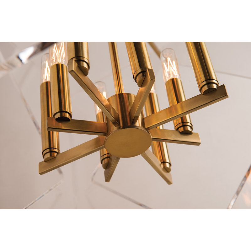 Travis 8 - Light Pendant, 32" H x 24" W x 24" D, Aged Brass