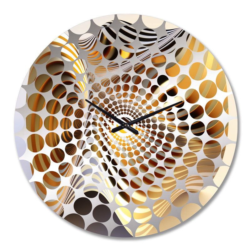 Horloge murale Op-Art Retro Gold, Grand