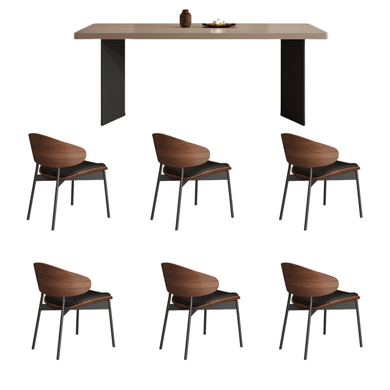Combinaison de table et de chaises haut de gamme., H 29,52 po x L 78,74 po x l 31,49 po, 7