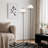 58.26" Matte Black Twin-Head Floor Lamp