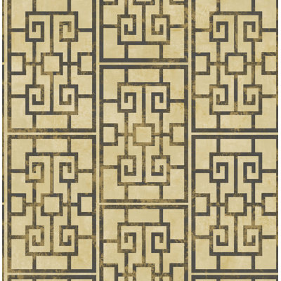 Maes Dynasty Lattice 33' x 20.5" Metallic/Foiled Wallpaper Roll