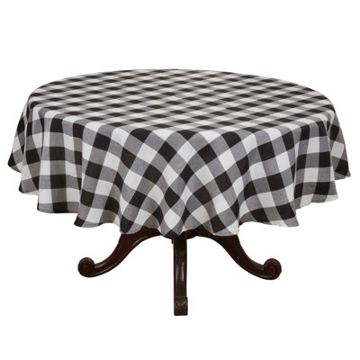 Esmiralda Plaid Cotton Blend Round Tablecloth
