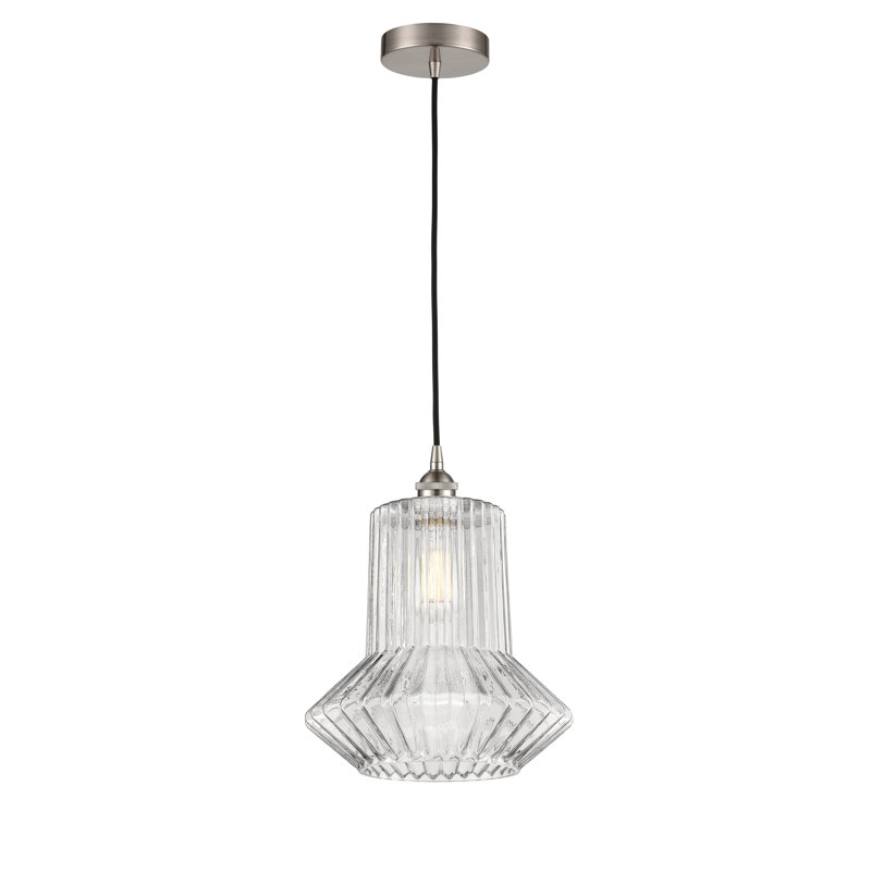 Luminaire suspendu simple à 1 lumière Boalsburg, Nickel satiné brossé