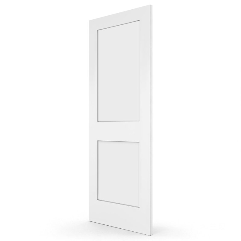 32 in. x 80 in. x 1-3/8 in. Shaker White Primed 2-Panel Wooden Interior Door Slab,Package contains one door Slab