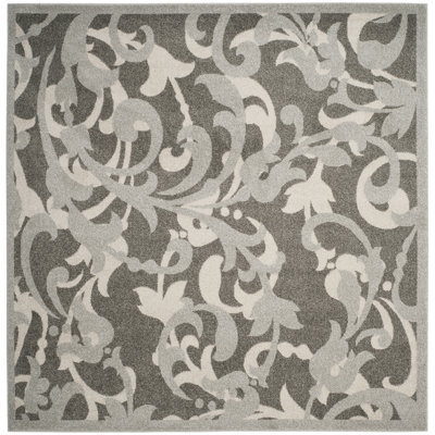 Ammundsen Floral Grey/Light Grey Area Rug
