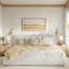 Lit rembourré moderne avec tête de lit confortable, conception encastrée et pieds en bois-390996303
