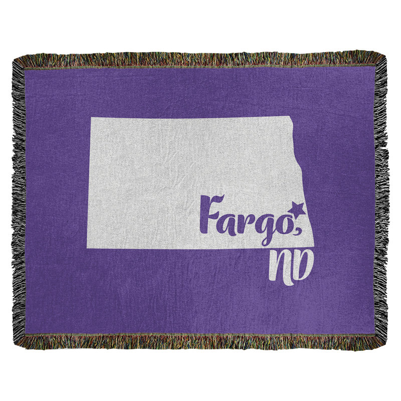 Jeté en coton fargo north dakota, 37 po x 52 po, Mauve