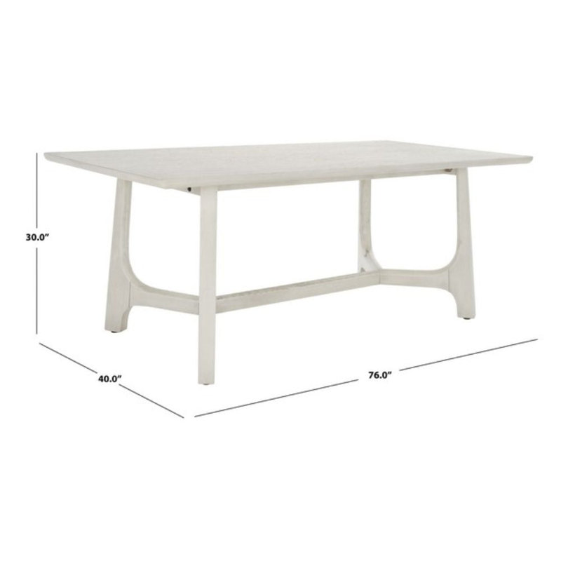 Liri Oak Dining Table, White Wash
