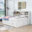 Full / Double Wooden Daybed with Drawers and Shelves-98114155