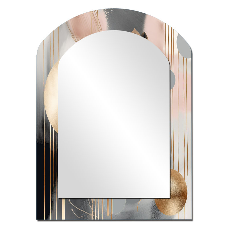 Miroir mural arqué rose, 34 po x 25 po