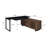Gwinn 60-Inch L-Shape Office Computer Desk Black And Walnut