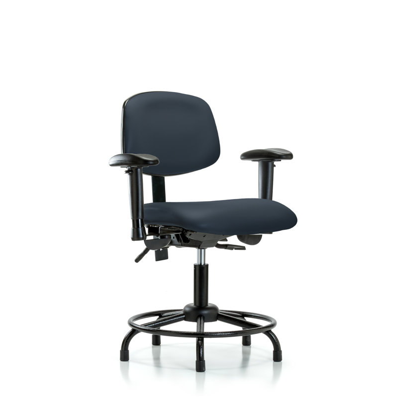 Ian Drafting Chair, Glides, Imperial Blue, Not Included