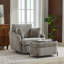 Chaise pivotante rembourrée avec repose-pieds avec rangement-102361025