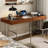 Brown+Black+Silver Rectangular Solid Wood+Glass+Stainless Steel desks-107401079