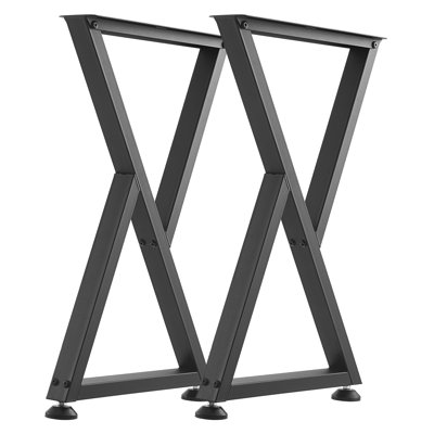 Table Legs, 29.1" H x 18.6" W Steel Furniture Legs, Modular Design, Easy Assembly, 2204 lbs Max Load Heavy Duty, Z Shape for Home Office Desk DIY, Coffee Dinner Tables, Workbench,Black