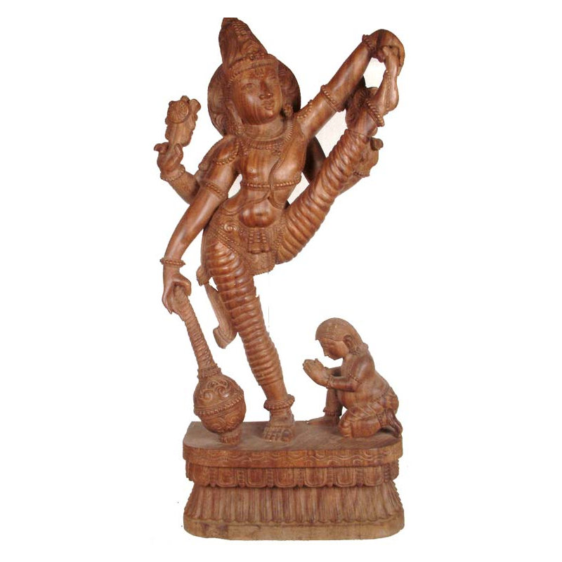 Handmade Wooden Vamana Statue – Traditional South Asian Sculpture, Fifth Avatar of Lord Vishnu, Spiritual Décor Tabletop, Inspirational Home Altar