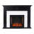 Marble Tiled Smart Fireplace Black