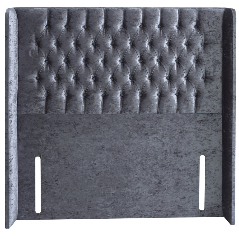 Pinkert Upholstered Headboard, Black, Double (4'6), Linen