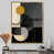 Toile avec cadre flottant or