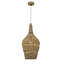 Luminaire suspendu en or 24 po Ambrozie Rattan Coastal Boho