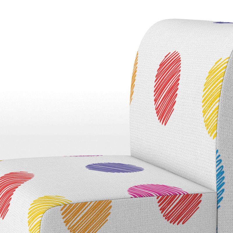 Fauteuil de chambre rembourré multicolore à pois circulaires