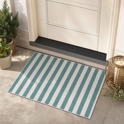 a pendant Stripe Printed Doormat Rectangular Woven Floor Rug For Front Door Entryway Indoor Outdoor Household Ground Decoration