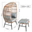 Chaise d'extérieur en osier avec repose-pieds