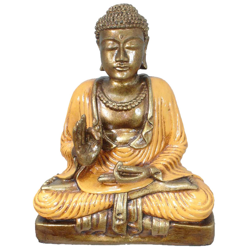 Figurine bouddha bénédiction Ylvi, Orange