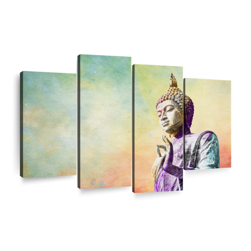 «Tranquil Buddha», reproduction sur toile, H 22 po x l 36 po x P 1 po