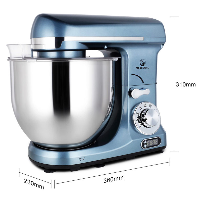 6 Quart Electric Stand Mixer, Silver Blue